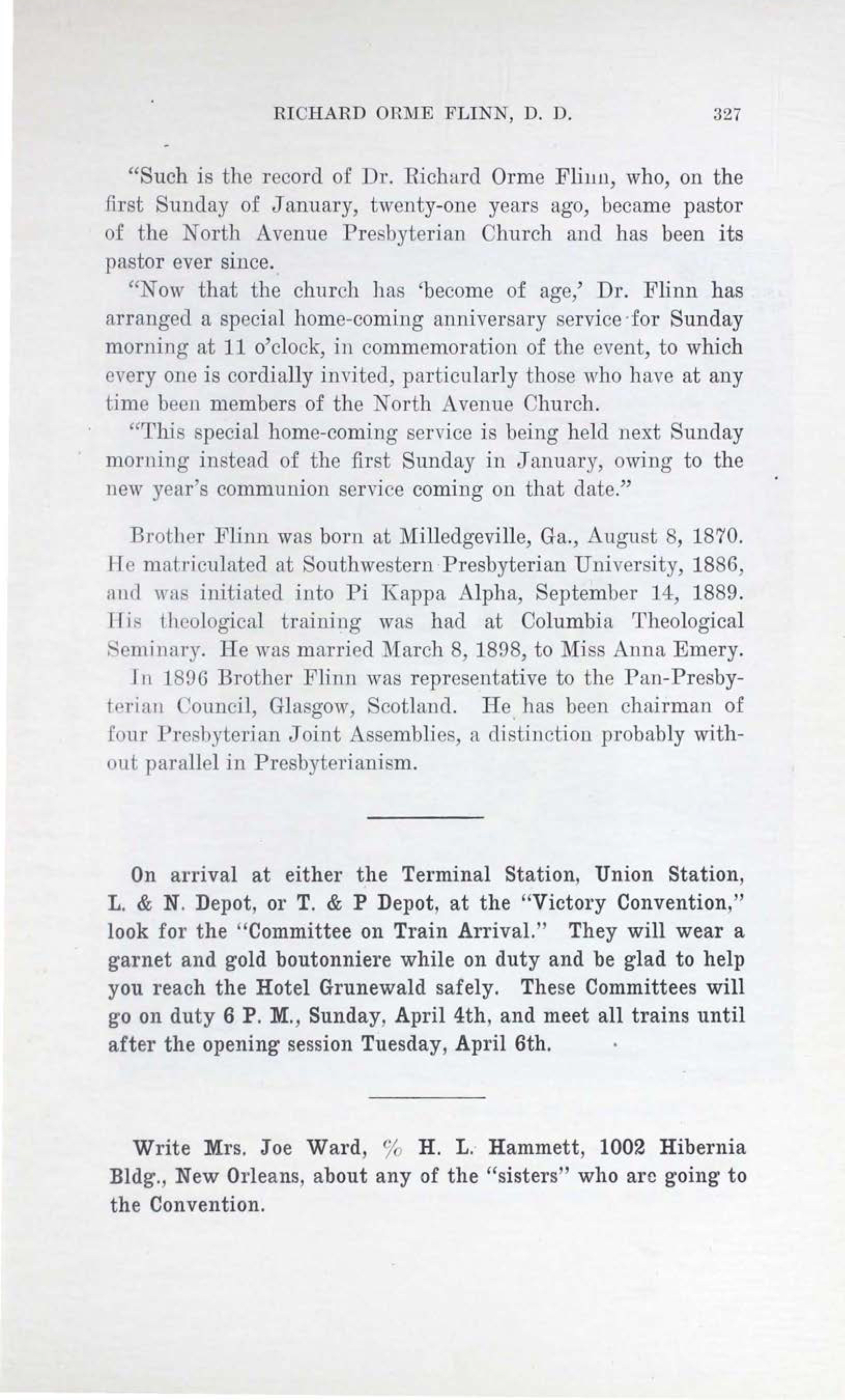 Victory Convention, New Orleans 5, February 1920